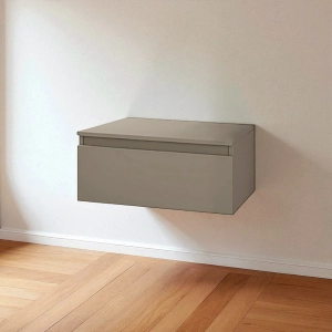NILYA 60 cm suspended bathroom drawer in melamine-faced chipboard Matte Dove Grey