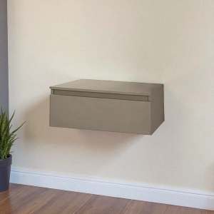 NILYA 100 cm suspended bathroom drawer in melamine-faced chipboard – Matte Dove Grey