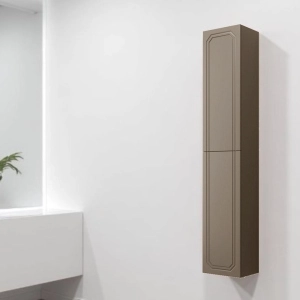 Colonna da bagno sospesa MAYA reversibile a 2 ante Tortora Opaco