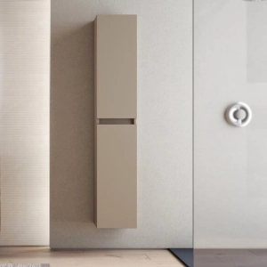 Colonna sospesa in legno a due ante H160 cm CUBE Tortora Opaco