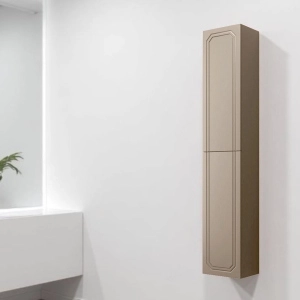 Colonna da bagno sospesa MAYA reversibile a 2 ante Tortora Opaco