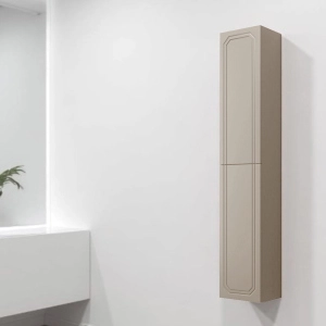 Colonna da bagno sospesa MAYA reversibile a 2 ante Tortora Opaco