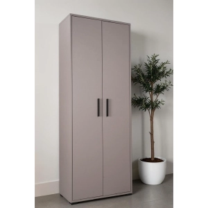 Armoire à deux portes tourterelle en bois large 70cm