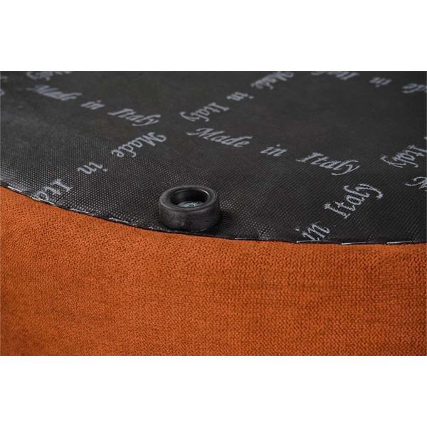 Pouf Rond Dante L70 cm en Tissu Anti-Tache ORANGE