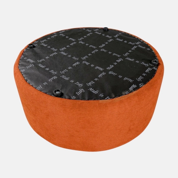 Pouf Rond Dante L70 cm en Tissu Anti-Tache ORANGE