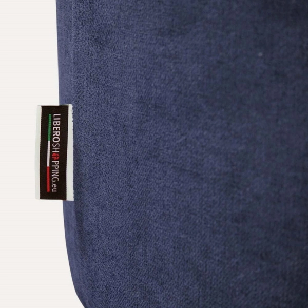 Pouf Rond Dante L70 cm en Tissu Anti-Tache BLEU