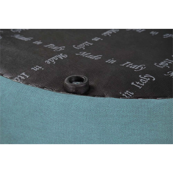 Pouf Rond Dante L70 cm en Tissu Anti-Tache TURQUOISE