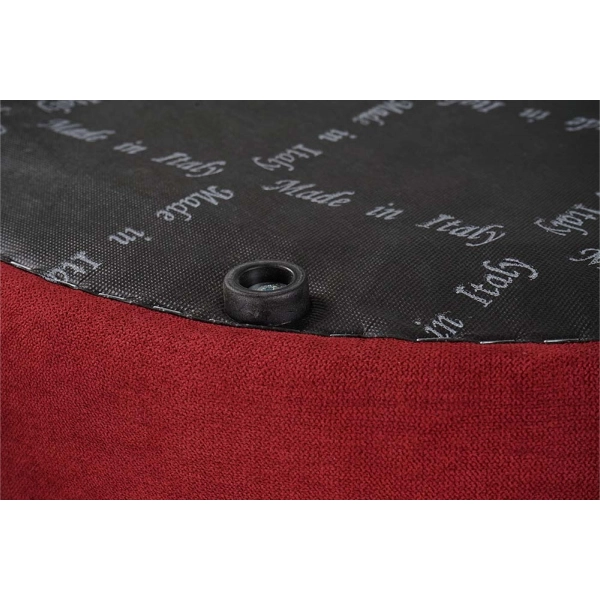 Pouf Rond Dante L70 cm en Tissu Anti-Tache BORDEAUX