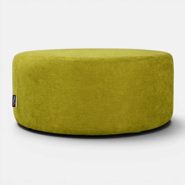 Pouf Rond Dante L70 cm en Tissu Anti-Tache VERT