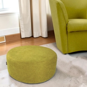Pouf Tondo Giotto L70 cm in Tessuto Antimacchia VERDE