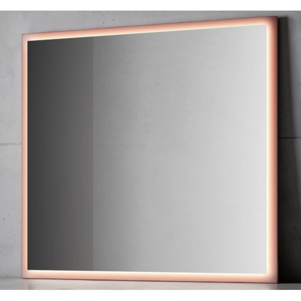 Miroir LED Rétroéclairé pour Salle de Bain avec Cadre Laqué - Taille 80