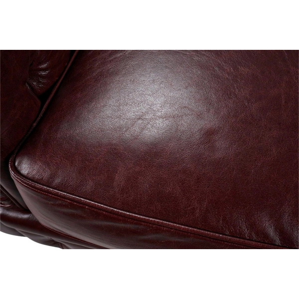 Canapé Chesterfield Royal en cuir véritable L175 cm Vintage - Bordeaux