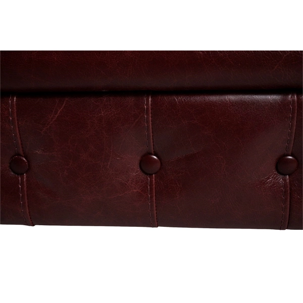 Canapé Chesterfield Royal en cuir véritable L175 cm Vintage - Bordeaux