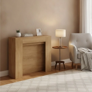 Ausziehbarer Konsolentisch 90x25/181 cm NIVES Eiche Natur