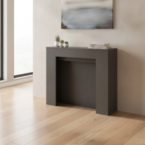 Ausziehbarer Konsolentisch 90x25/181 cm NIVES Effekt anthrazit gespachtelt