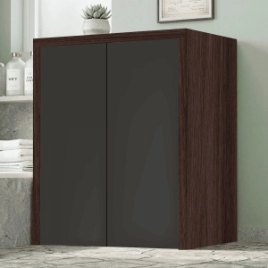2-Door Washing Machine Laundry Cabinet 79x91h cm – Graphite/Coffee