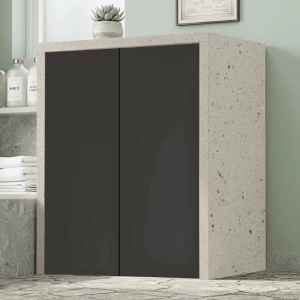 2-Door Wooden Washing Machine Cabinet 79x91h cm – Graphite/Stone