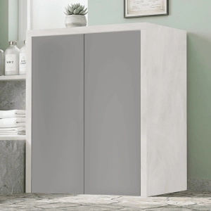 2-Door Washing Machine Laundry Cabinet 79x91h cm – Gray/Gray