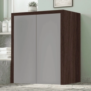 2-Door Wooden Washing Machine Cabinet 79x91h cm – Gray/Coffee