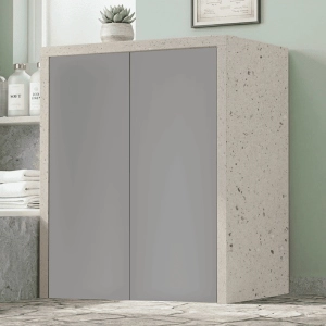 2-Door Wooden Washing Machine Cabinet 79x91h cm – Gray/Stone