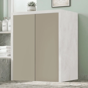 2-Door Wooden Washing Machine Cabinet 79x91h cm – Dove Gray/Gray