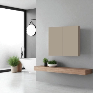 Doppeltes Holzregal 70x71 cm mit Innere Regalen Mattes Taupe