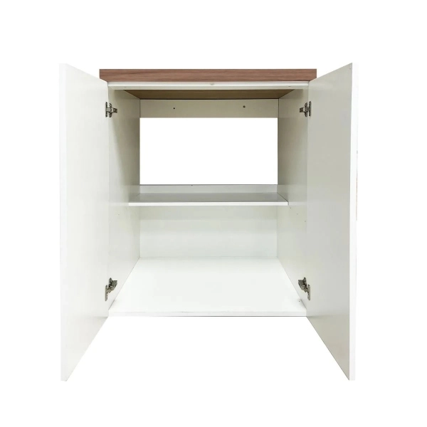 Meuble Buanderie Multi-Usage en Bois à 2 Portes 71x91h cm – Graphite/Pierre