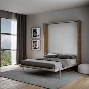 Letto a scomparsa verticale matrimoniale 160 cm Noce KENTARO