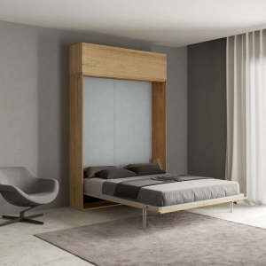 Letto a scomparsa con pensile Quercia matrimoniale 160 cm KENTARO