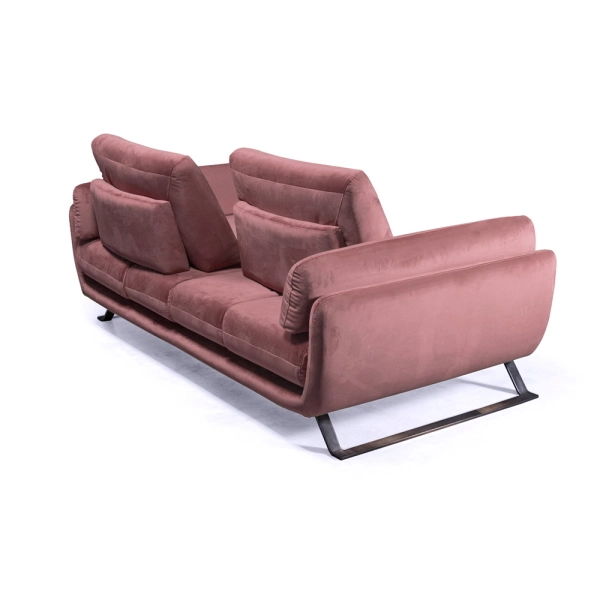 Canapé moderne 170 cm en velours anti-taches - Arans Rose