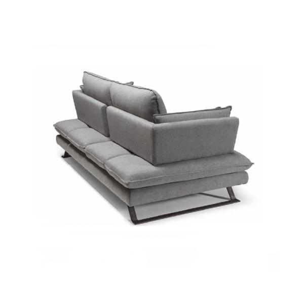 Sofá de tejido antimanchas L200 cm respaldo ajustable - Liff Gris