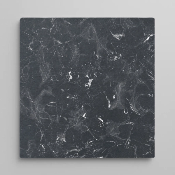 Plateau de table carré de restaurant extérieur en HPL Noir 80x80 cm