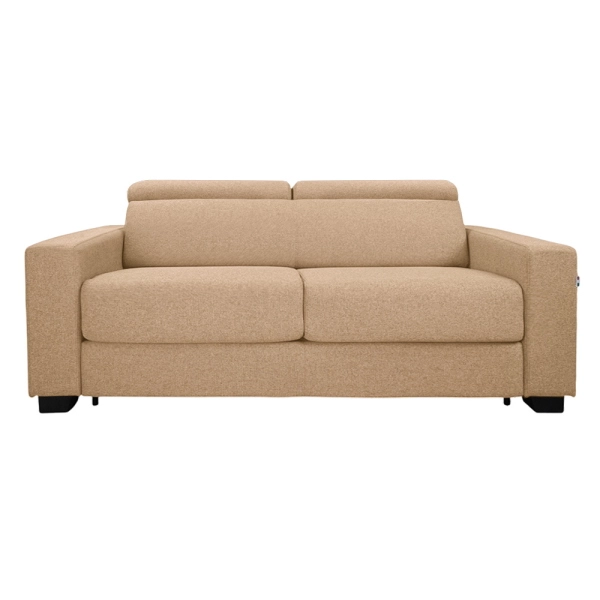 Canapé-lit 3 places ROLEN Beige avec têtières inclinables et déhoussable