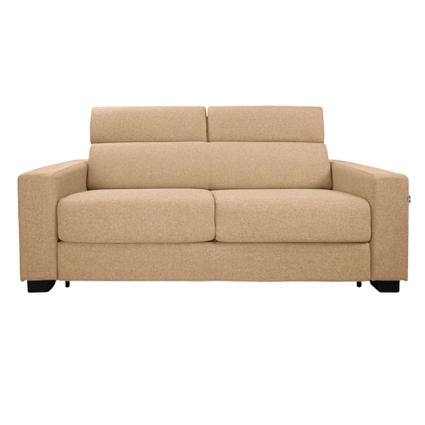 Canapé-lit 3 places ROLEN Beige avec têtières inclinables et déhoussable
