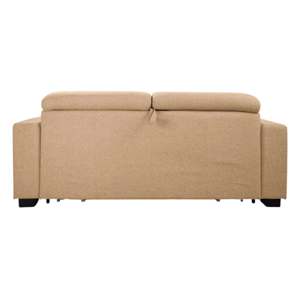 Canapé-lit 3 places ROLEN Beige avec têtières inclinables et déhoussable