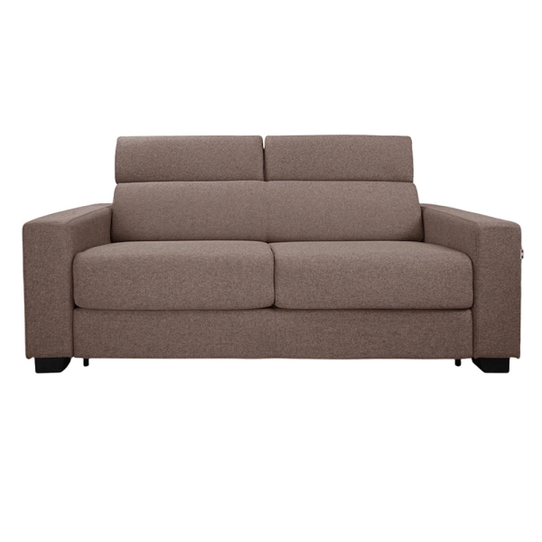 Canapé-lit 3 places ROLEN Taupe avec têtières inclinables et déhoussable