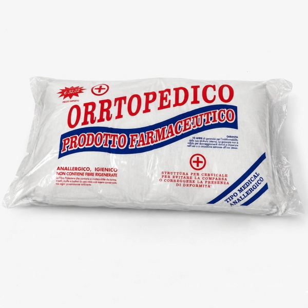 Oreiller Orthopédique 70x40 cm Anti-allergique Respirant Coton Blanc