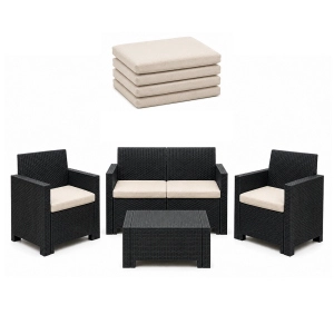 Cuscini Esterno e Giardino 55x45 cm Sfoderabili Beige Set 4