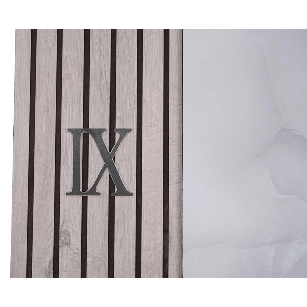 Horloge Murale 72x58 cm Design Cannelé Taupe et Marbre