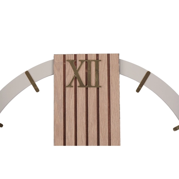 Horloge Murale Ronde 60 cm en Bois de Noyer Cannelé