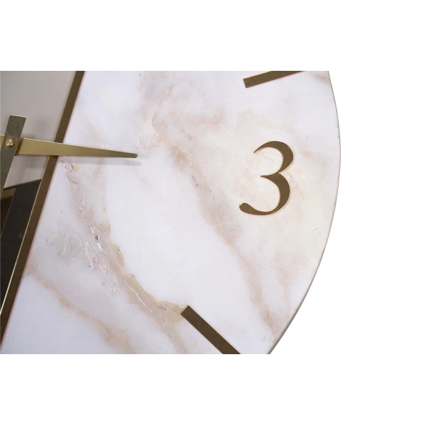 Horloge Murale Ronde 60 cm Miroir et Marbre