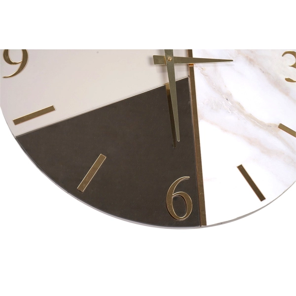 Horloge Murale Ronde 60 cm Miroir et Marbre