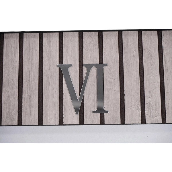 Horloge 72x58 cm en Bois Cannelé Taupe et Marbre