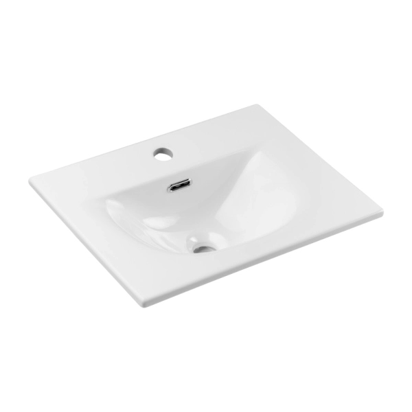 Meuble de Salle de Bain Suspendu Blanc 50 cm 2 Tiroirs avec Lavabo