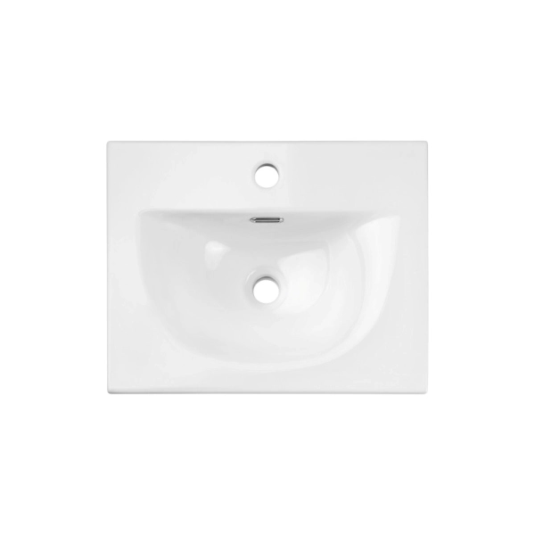Meuble de Salle de Bain Suspendu Blanc 50 cm 2 Tiroirs avec Lavabo