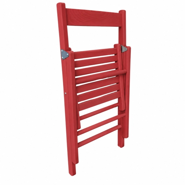 Silla Plegable de Madera de Colores ROJO 1 PIEZA