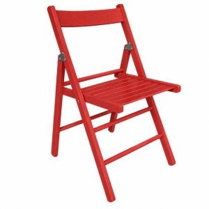 Red Colored Wooden Folding Chair 1 PIECE
