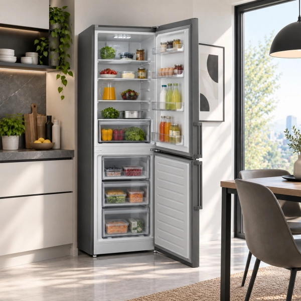 Frigorifero Doppia Porta 186x60 cm 320L Atlantic Grigio