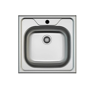 Built-in 1-bowl utility sink 48x48 cm stainless steel
