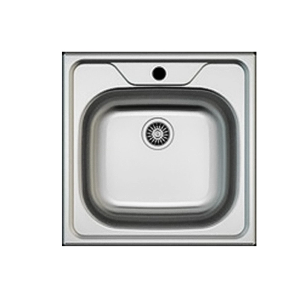 Built-in 1-bowl utility sink 48x48 cm stainless steel